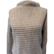 a.n.a A New Approach Medium Taupe Chunky Knit Funnel Neck Sweater USA Made