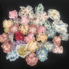 Hairbows with Lace, Flowers and Small Pearls - New Unfinished