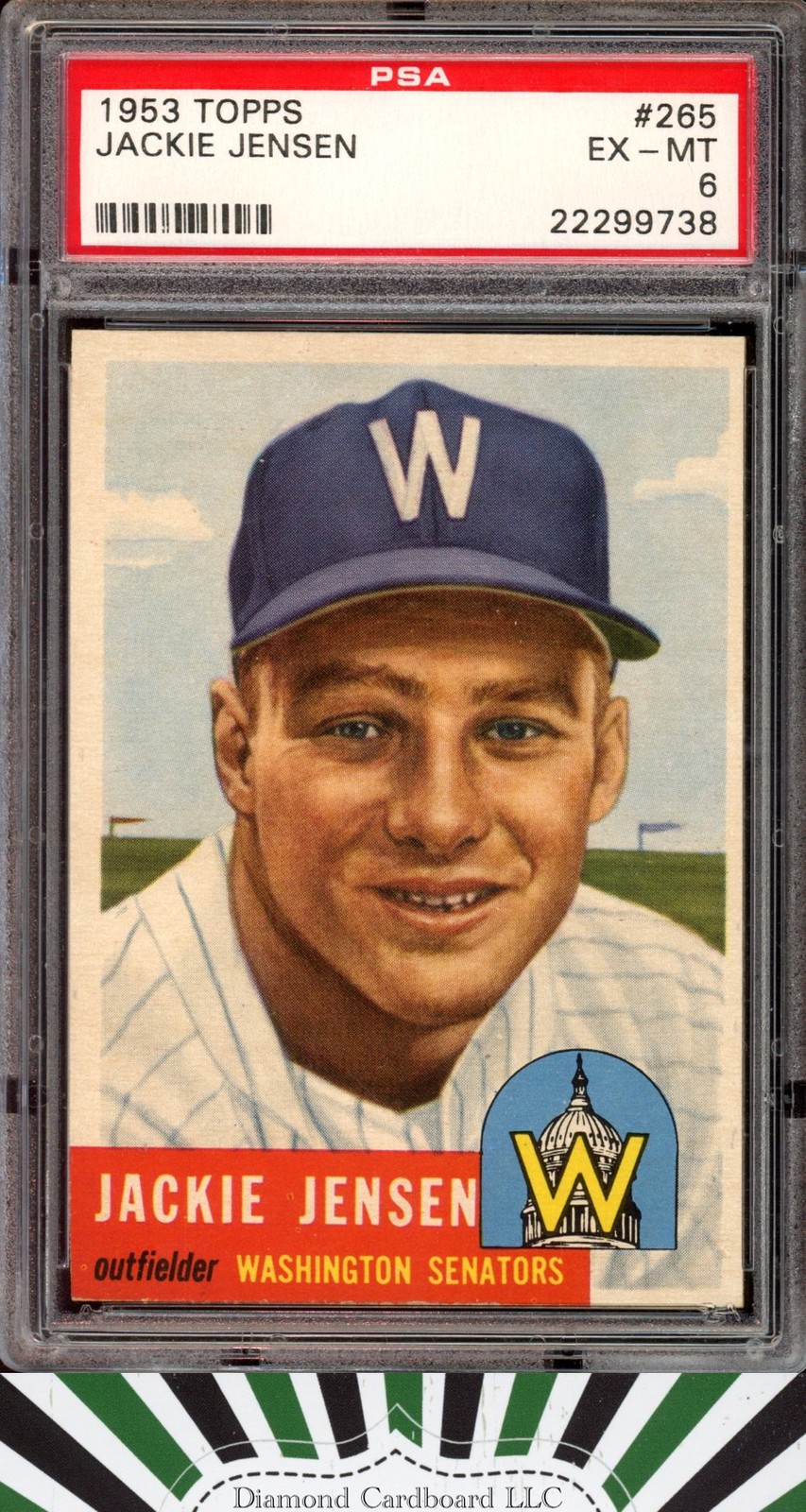 1953 Topps #265 Jackie Jensen PSA 6