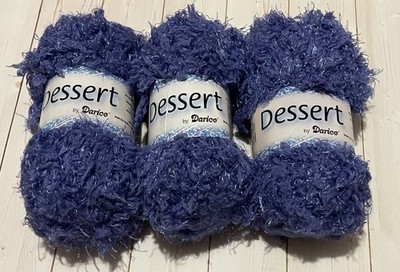 Lot of three full skeins Dessert by Darice yarn Periwinkle