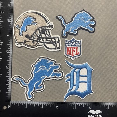 LOT OF 5 DETROIT LIONS IRON ON EMBROIDERED PATCH