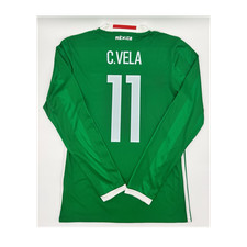Mexico 2016/2017 Home Carlos Vela #11 Authentic Adidas Long Sleeve Jersey S