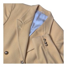 VTG Burberrys Wool Cashmere Blazer Womens 8 Yellow Double Breasted Made in USA