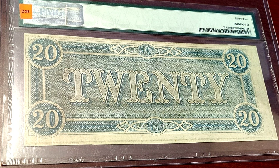 1864 $20 Twenty Dollar Confederate States of America Note - Image 4 of 4