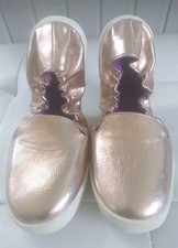 SCHOLL SIZE 4.5 ROSE GOLD FOLD UP SLIP ON SHOES.  H51032426B284A