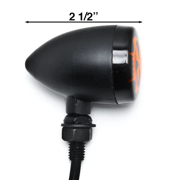 Lente calavera negra motocicleta señales de giro para Harley Davidson FXB Dyna Sturgis 80 Foto 4 de 4