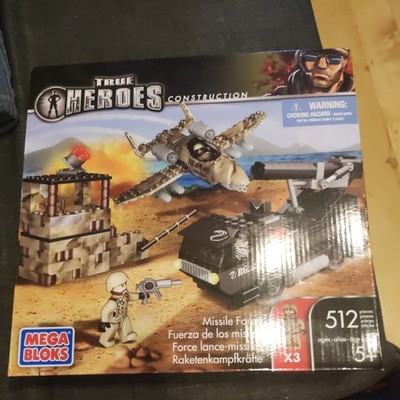 NEU True Heroes Mega Blocks Missile Force Construction Set 512 Teile Nagelneu 