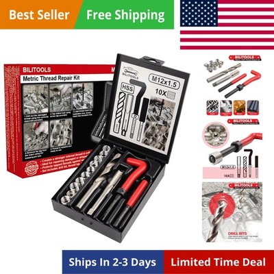 M12x1.5 Thread Repair Kit, HSS Drill Helicoil Repair Kit Metric