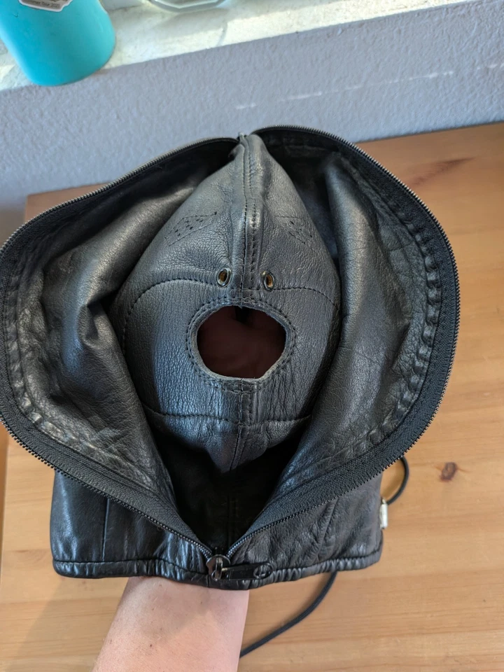 Винтажный бондаж капюшон Fetters США кожи полный молнии БДСМ Mr. S сверхпрочный молнии кружева - Изображение 2 из 4