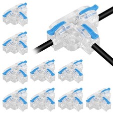 10Pcs T-Shape Lever Nut Wire Connector 3 Way Splitter AWG 28-12 Quick Electric