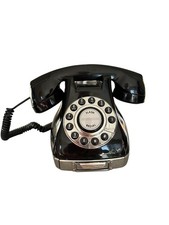 VTG Classic Phone III Retro Black/Chrome Push Button Dial Telephone WITH DRAWER