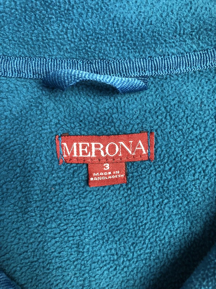 Chaqueta Merona para mujer 3XL verde azulado polar bolsillos con cremallera completa talla grande informal al aire libre Foto 4 de 4