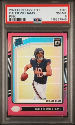 2024 PANINI DONRUSS OPTIC PINK #201 CALEB WILLIAMS PSA 8