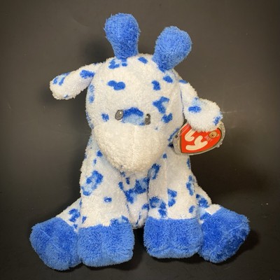 TY Pluffies TIPTOP Blue Giraffe Rare HTF Baby Lovey Plush w/ TAGS