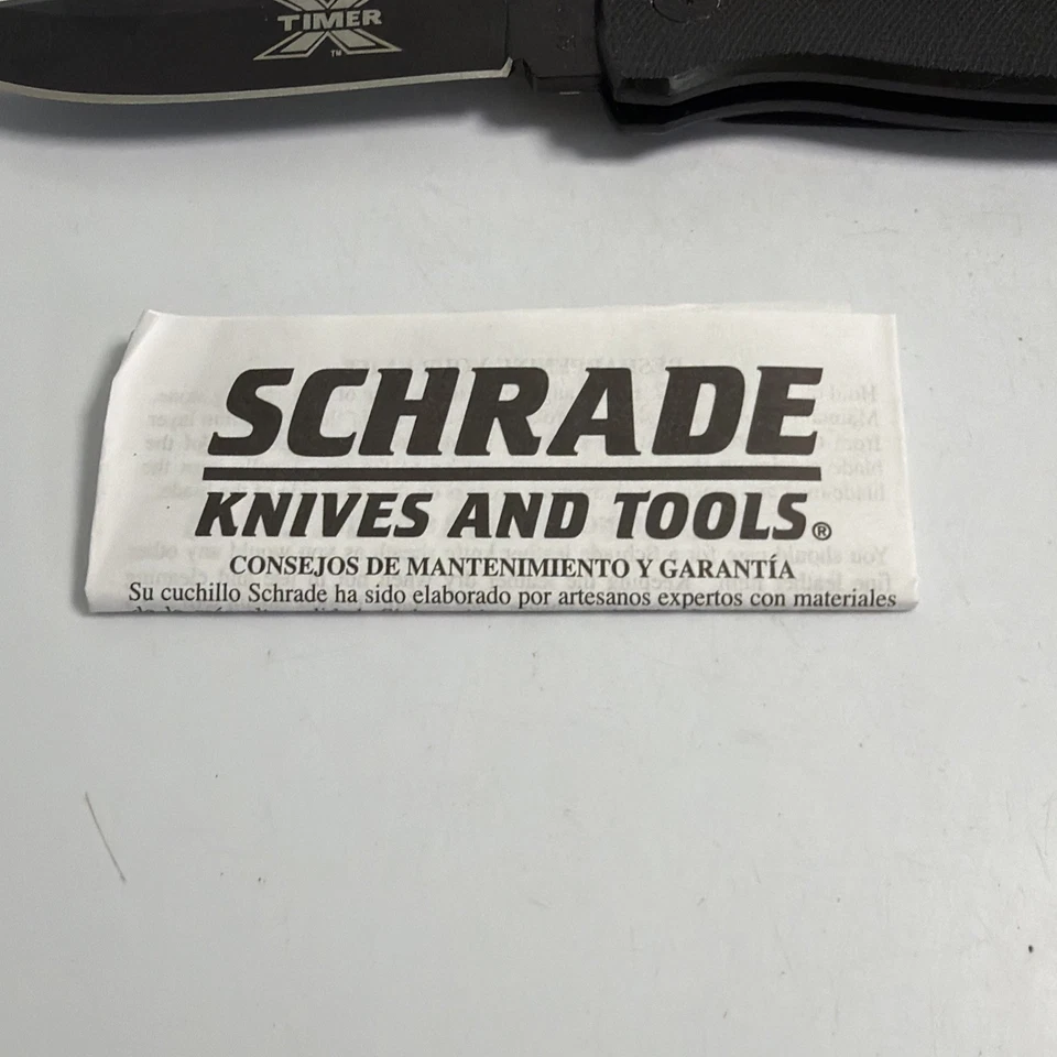 NUEVO EN CAJA Cuchillo Schrade X-Timer 70TXB Negro Mango de Aluminio Bloqueo Como Nuevo Afilado Foto 2 de 4