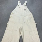 Carhartt Dungarees Adult 36x34 Cream Overalls Bib Carpenter Canvas Duck Mens