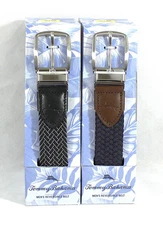 Tommy Bahama Men's Braided Reversible Stretch Belt S/M Size 32-36 New Sealed Box