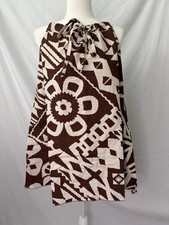 BDG Geometric Print Drawstring Waist Cotton Woven A-Line Short Dress Size S