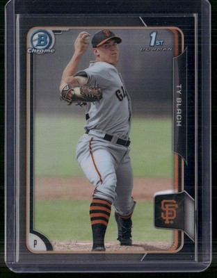 2015 Bowman #BCP24 Ty Blach Chrome Prospects Black Refractors (Asia)