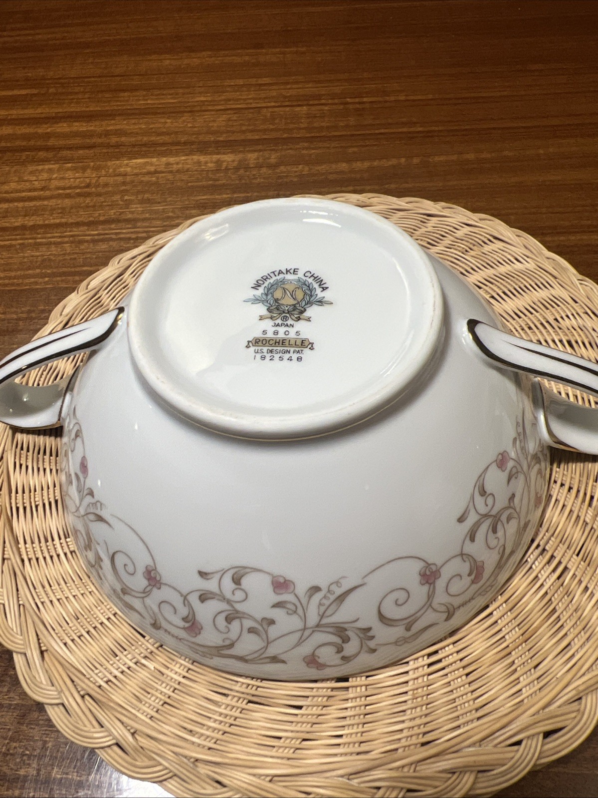 Vintage NORITAKE Sugar Bowl With Lid ROCHELLE 5805 Floral Gold Trim