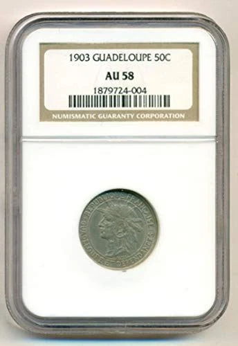 Guadeloupe 1903 50 Centimes AU58 NGC