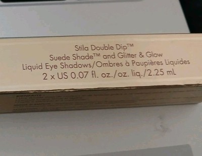 STILA DOUBLE DIP SUEDE & GLITTER LIQUID EYE SHADOW - Blue Jean NIB Authentic!