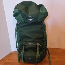 Osprey Rook 65L Backpack Mallard Green Pack Rain Cover Camping Hiking Outdoors 