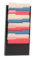  406-08 Cold Rolled Steel 10 Large Pocket Forms Literature Rack, 13-1/4" Black