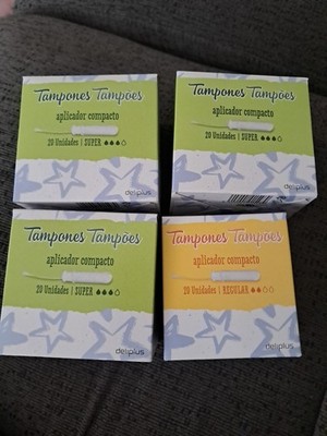Tampones Aplicador Compacto 4 Cajas 80 Unidades. Deliplus. Mercadona.España.New