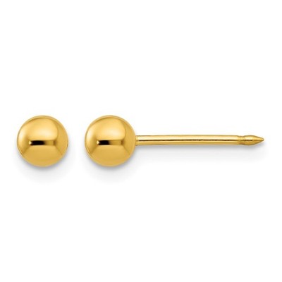 Ohrstecker 14 Karat Gelbgold 4 mm Kugelform L 4 mm, B 4 mm