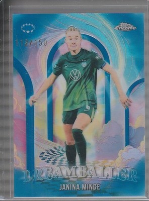 2025-26 Topps Chrome UEFA #DB-16 Janina Minge Dreamballer Blue Refractor #/150