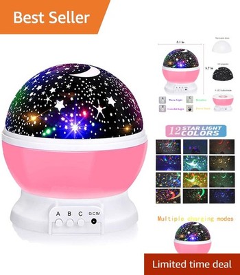 Multicolor Star Night Light Projector - 12 Modes, USB Rechargeable, Unique Gift