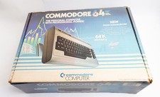 Vintage Commodore 64 Computer Complete Box w/Power Supply Dust Cover Untested