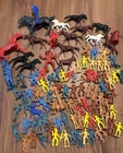 Vintage Lot Western Cowboys Indians Playset Parts & Pieces Marx Fort Apache Huge