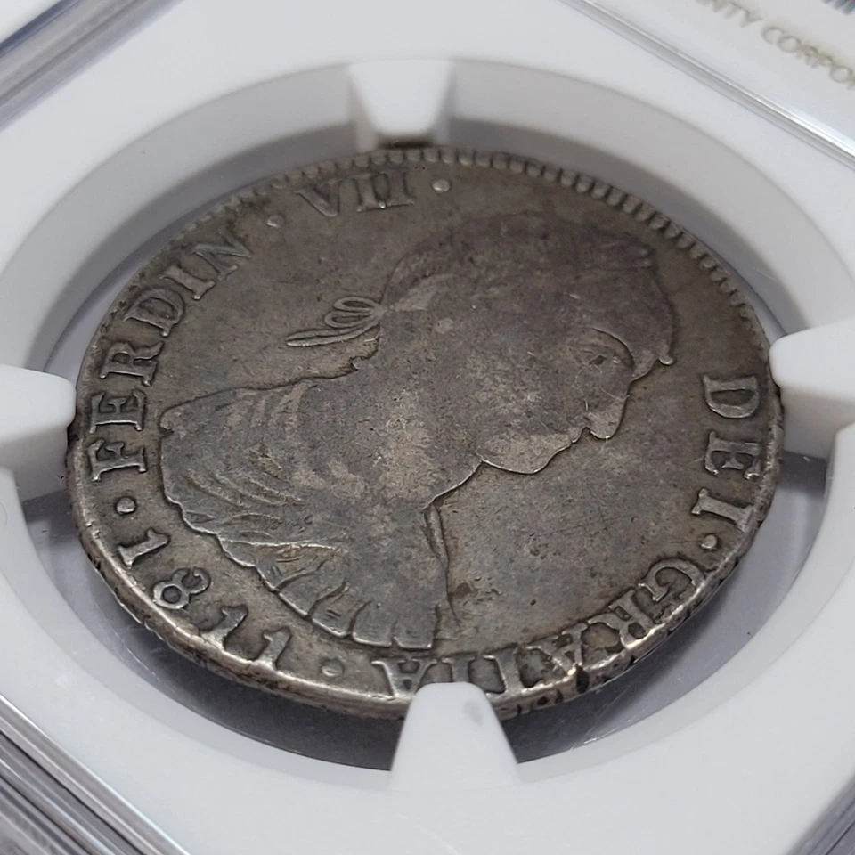 1811 Silver 4 Reales NGC F12 IMAGINARY BUST Lima Peru Tough Type in 4R *M114 - Image 4 of 4