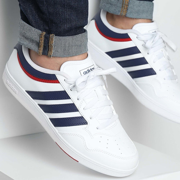 Adidas Hoops Low Men's Athletic Shoe White Sneaker Footwear Leather Trainer #986