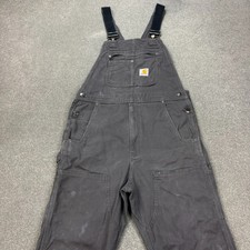Carhartt Dungarees Adult 32x28 Grey Overalls Bib Double Knee Canvas Duck Mens 