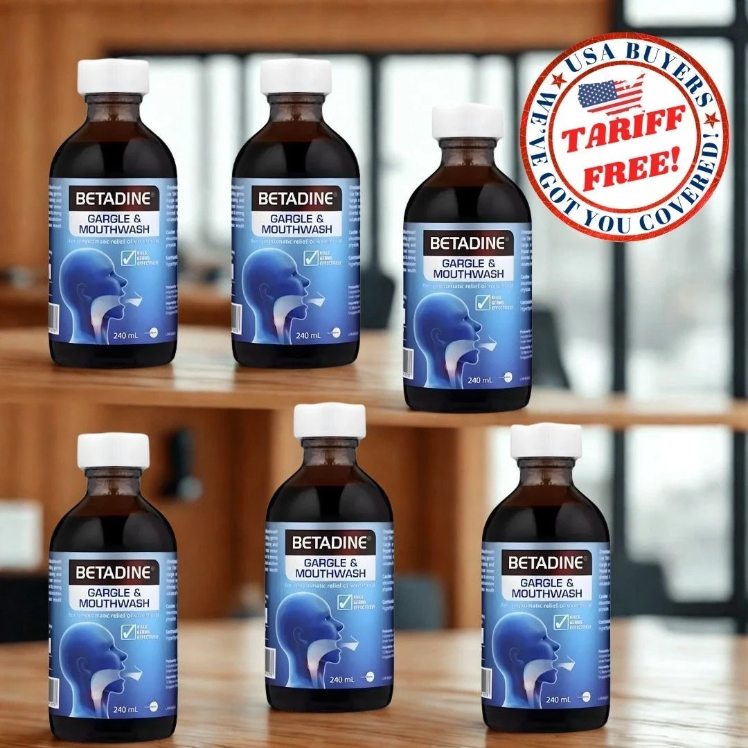 6 X BETADINE GARGLE & MOUTH WASH 240ml - Mouth Ulcer & Sore Throat Antimicrobial