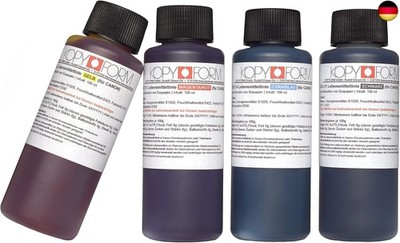 Lebensmitteltinte 4x100ml Set (Schwarz, Gelb, Magenta, Cyan) für Canon-Drucker,