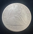 1861 Liberty Seated dollar AU Details Pleasing Steel Gray * RARE* Civil War Date
