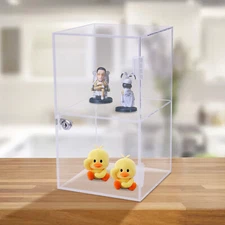 2-layers Countertop Display Case 20*20*35cm Locking Security Showcase Cabinet US