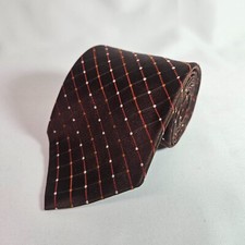 Geoffrey Beene 100 Silk Hand Made Tie Geometric Brown 3.75" x 59"