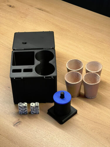 Schockbesteck mit Box + Würfel + Becher - Knobelbesteck Schocken Knobeln - Bild 21 von 24