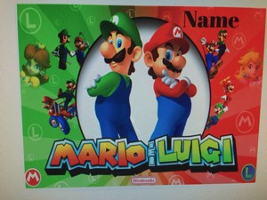 Personalised Super Mario Place Dinner Mat Childrens A4 Laminated