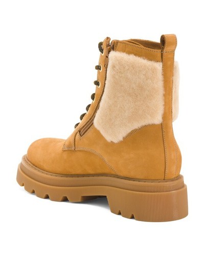 VOILE BLANCHE Cleofe Lammfell gefütterte Leder Booties in braun Gr. 38 NEU - Bild 2 von 5