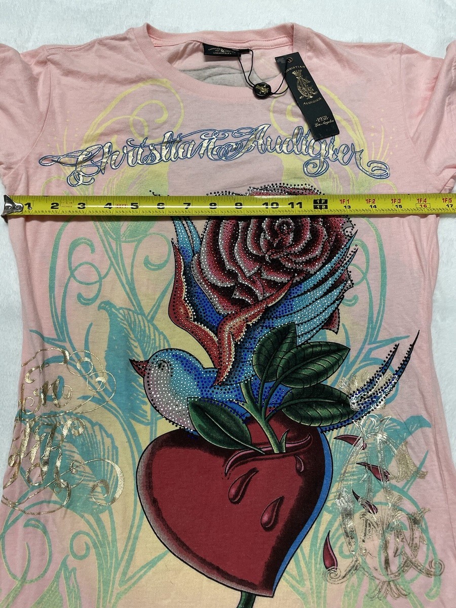 Christian audigier ピンクレディースパーカー codegraphy パーカー PIGMENT ARC LOGO OVER FIT VINTAGE HOODIE