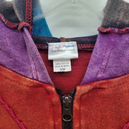 Boho Rainbow Sun Hoodie – S/M – Made in Nepal - Picture 3 of 8