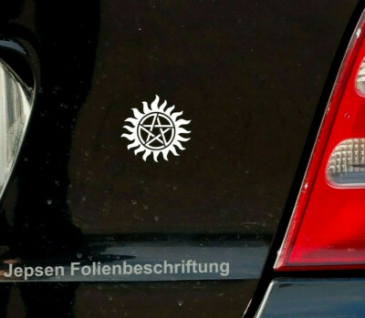 2x Aufkleber Supernatural 5cm S067 2er Set Anti Bessenheit Auto Pentagramm