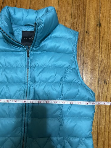 Talbots Women Teal Full Zipper Quilted Down Insulated Puffer Vest Size Medium - Picture 7 of 8