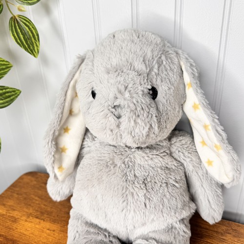 Cloud-B Dreamy Hugginz Gray Bunny Rabbit Plush Soft Toy White Ears Gold Star 14" - Picture 2 of 8